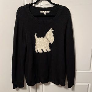 White Dog, Black Sweater